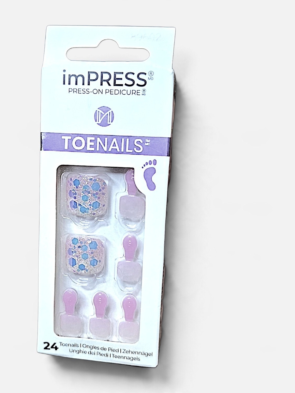 imPRESS Press-On Pedicure Toenails in Purple and Blue Glitter